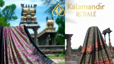 Immerse yourself in opulence with Kalamandir Royale's exquisite saree collection.